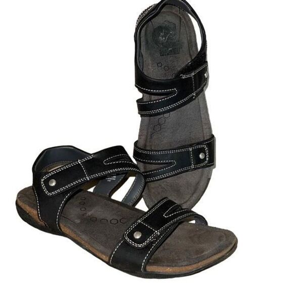 Khombu Women's Ava Sport Outdoor Sandals Cushion Ankle Strap Black Size 8 - Picture 2 of 7